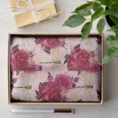 Rose und Libellen (Design 3) Seidenpapier (Geschenk)