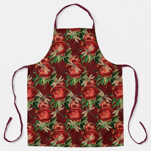 Rose und Libellen (Design 5) Schürze (Vorderseite)