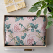 Rose und Libellen (Design 6) Seidenpapier (Geschenk)