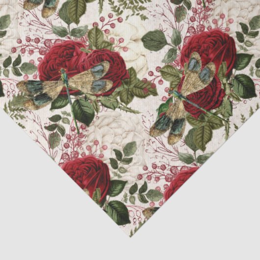 Rose und Libellen (Design 7) Seidenpapier (Detail)