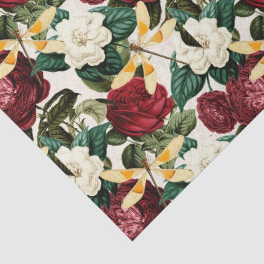 Rose und Libellen (Design 8) Seidenpapier (Detail)