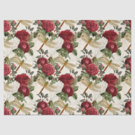 Rose und Libellen Seidenpapier