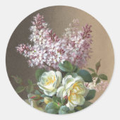 Rose und Lilacs Fine Art Runder Aufkleber (Vorderseite)