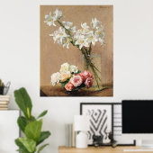 Rose und Lilies von Henri Fantin-Latour Poster (Heimbüro)