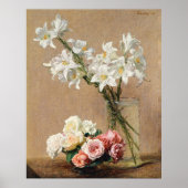 Rose und Lilies von Henri Fantin-Latour Poster (Vorne)