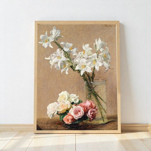 Rose und Lilies von Henri Fantin-Latour Poster