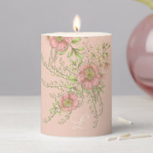 Rose und Lily of the Valley Boudoir Pillar Candle
