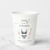 Rosé- und Lingerie-Brautparty Pappbecher (Vorderseite)