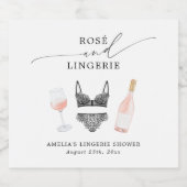 Rosé- und Lingerie-Brautparty Schaumweinetikett (Einzelnes Label)