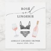 Rosé- und Lingerie-Brautparty Weinetikett (Einzelnes Label)