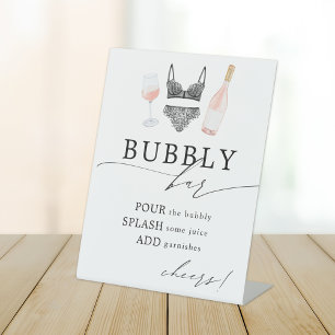 Rosé- und Lingerie-Bubbly-Bar Sockelschild