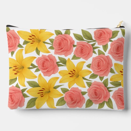 Rose und Lippendruckbeutel Zubehörtasche