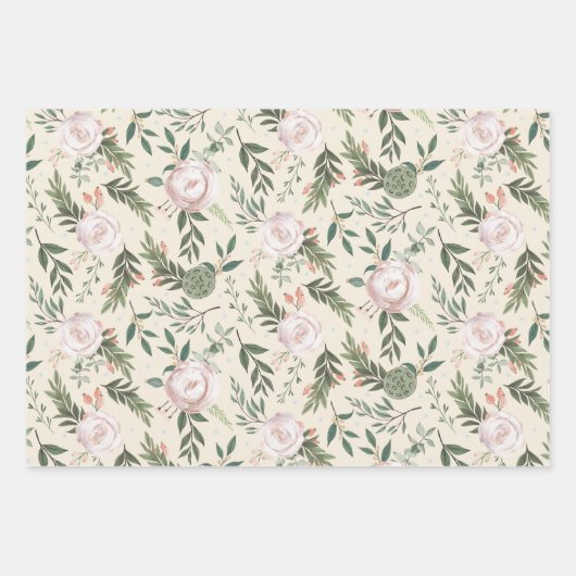 Rose- und Lotus-Pod-Verpackungspapier Geschenkpapier Set (Vorderseite 3)