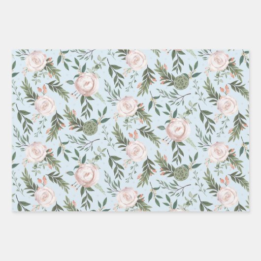 Rose- und Lotus-Pod-Verpackungspapier Geschenkpapier Set (Vorderseite 2)