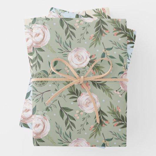 Rose- und Lotus-Pod-Verpackungspapier Geschenkpapier Set (Beispiel)
