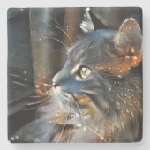 Rose und magisches Licht Steinuntersetzer (Vorderseite)