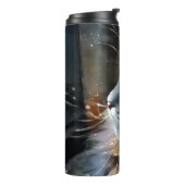 Rose und magisches Licht Thermosbecher (Nach links gedreht)