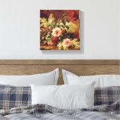 Rose und Mahogany von de Longpre Wrapped Canvas Leinwanddruck (Insitu (Schlafzimmer))
