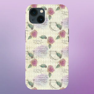 Rose und Mechanische Zeichn mit Gängen iPhone 13 Hülle