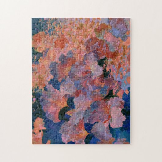 Rose und Messing Blumengemälde im impressionistisc Puzzle (Vertikal)