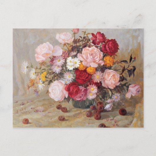 Rose und Milchprodukte Postkarte (Vorderseite)