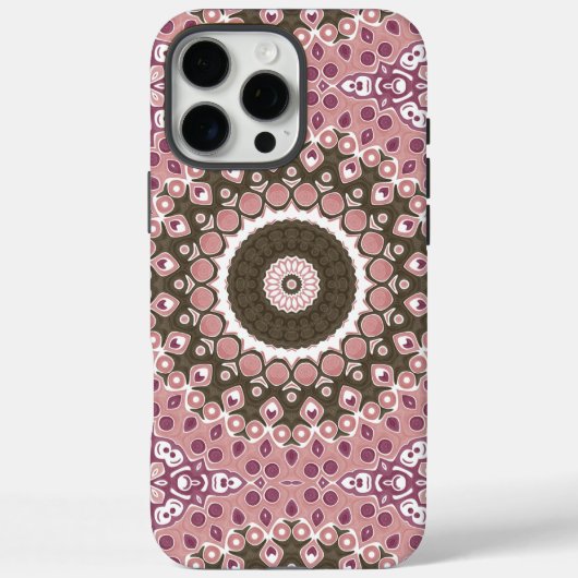 Rose und Mocha Mandala Muster Blumengeometrie Case-Mate iPhone Hülle (Rückseite)