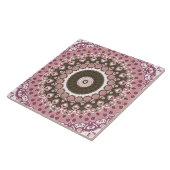 Rose und Mocha Mandala Muster Blumengeometrie Fliese (Seite)