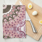 Rose und Mocha Mandala Muster Blumengeometrie Geschirrtuch (Viertel Falte)