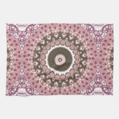 Rose und Mocha Mandala Muster Blumengeometrie Geschirrtuch (Horizontal)