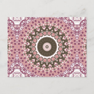 Rose und Mocha Mandala Muster Florale Geometrie Postkarte