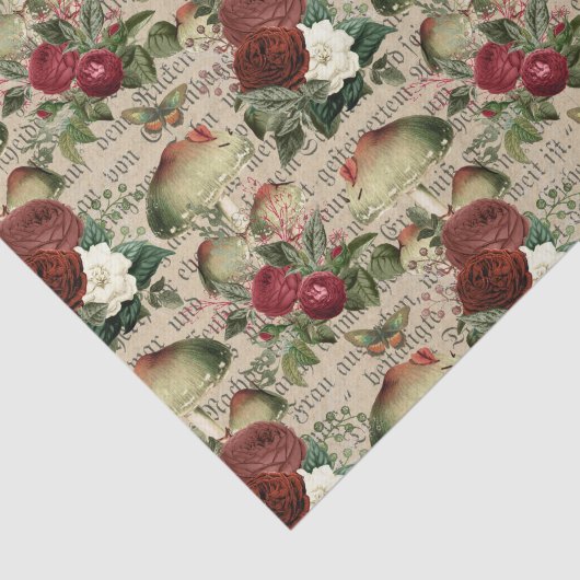 Rose und Mushroom Antiquitätenpapier Seidenpapier (Ausschnitt)
