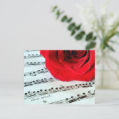 Rose und Musik - Musik Postkarte (Stehend Vorderseite)