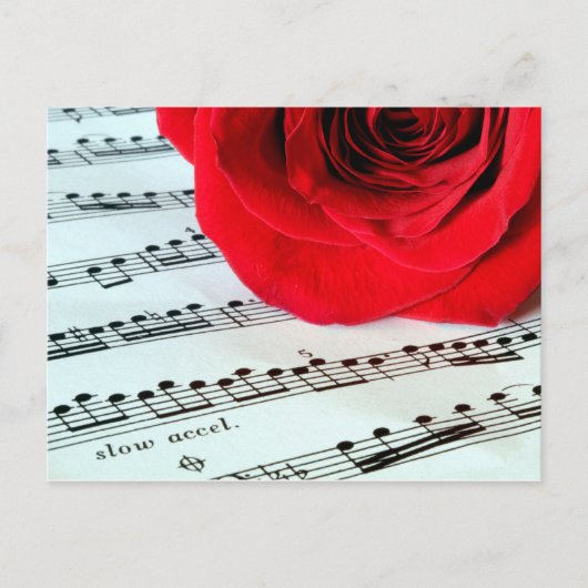 Rose und Musik - Musik Postkarte (Vorderseite)