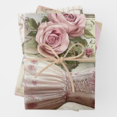 Rose und Nähen von Ephemera Geschenkpapier Set (Beispiel)