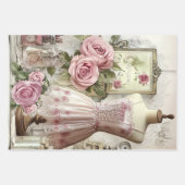 Rose und Nähen von Ephemera Geschenkpapier Set (Vorderseite)