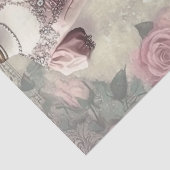 Rose und Nähen von Ephemera Seidenpapier (Detail)