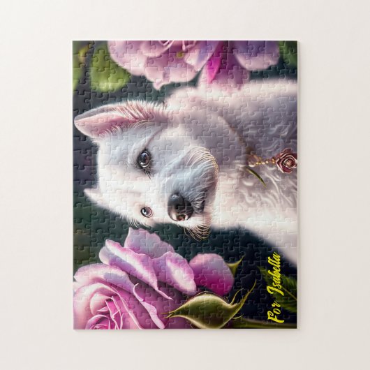 Rose und Niedliche Sammlung von Hunden Puzzle (Vertikal)