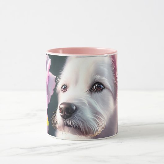 Rose und Niedliche Sammlung von Hunden Tasse (Zentrum)