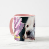 Rose und Niedliche Sammlung von Hunden Tasse (Vorderseite Links)