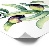 Rose und Oliven Hochzeitspender Poster (Ecke)