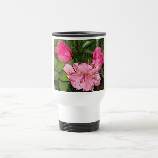 Rose und Orchiane Reisebecher (Mittel)