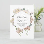 Rose und Orchideen Einladung (Stehend Vorderseite)