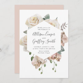 Rose und Orchideen Einladung