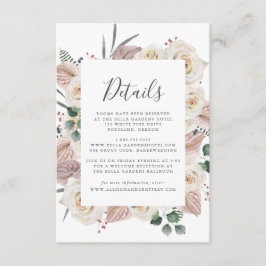 Rose und Orchideen für Hochzeiten Begleitkarte