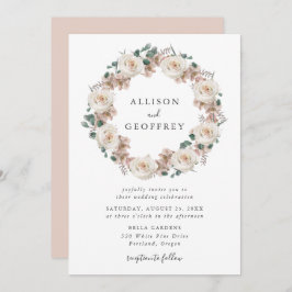 Rose und Orchideen Hochzeit des Blumenkrauts Einladung