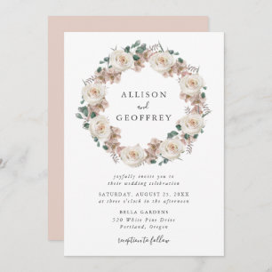 Rose und Orchideen Hochzeit des Blumenkrauts Einladung