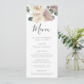 Rose und Orchideen Hochzeitskarte Menükarte (Stehend Vorderseite)