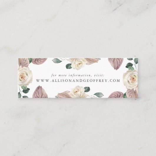 Rose und Orchideen Hochzeitskarten Mini Visitenkarte (Vorderseite)