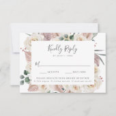 Rose und Orchideen Hochzeitsmahl RSVP Karte (Vorderseite)