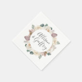 Rose und Orchideen Personalisiert Hochzeit Serviette (Ecke)